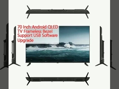 70인치 안드로이드 QLED TV 프레임 없는 베젤 지원 USB 소프트웨어 업그레이드
